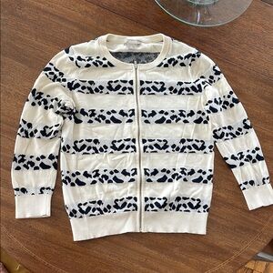 Banana Republic Black and Cream Patterned Cardigan